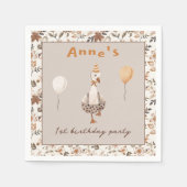 Een Gekke Goose Neutral 1e Verjaardagsfeest Servet (Voorkant)