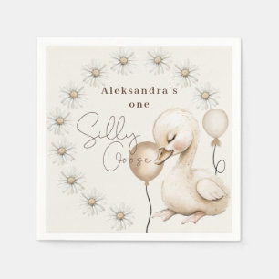 Een Gekke Goose Neutral Boho Baby 1e verjaardag Servet