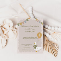 Een Gekke Goose Pastel verjaardagsuitnodiging