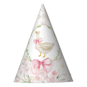 Een Gekke Goose Pink Bow Girl Verjaardag Feesthoedjes