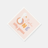 Een Gekke Goose Pink Girl eerste verjaardagsfeestj Servet (Hoek)