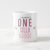 Een Gekke Goose Pink verjaardag Extra Grote Beker (Voorkant)