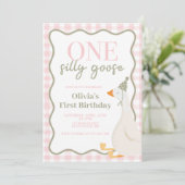 Een Gekke Goose roze Kaart (Staand voorkant)