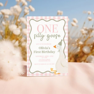 Een Gekke Goose roze Kaart
