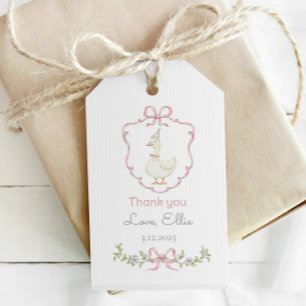 Een Gekke Goose Roze kam Meisje Verjaardag Dank u Cadeaulabel