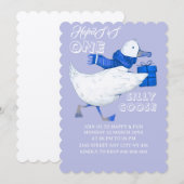 Een Gekke Goose Verjaardagsuitnodiging, Jongen 1e Kaart (Voorkant / Achterkant)
