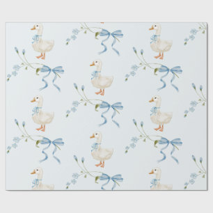 Een Gekke kleine Goose Verjaardag Waterverf Cadeaupapier