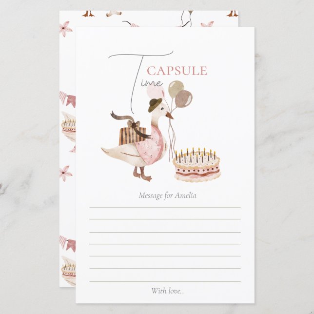 Een Gekke  Verjaardag Goose Time Capsule (Voorkant / Achterkant)