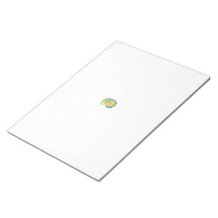 Een gele en groene paisley met bladeren en bloemen notitieblok