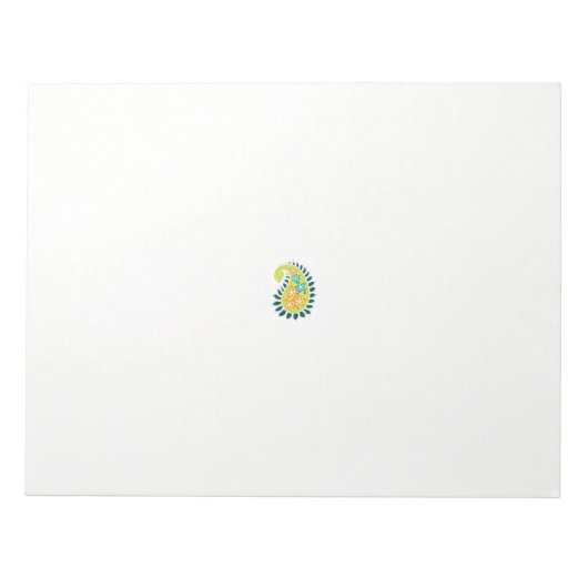 Een gele en groene paisley met bladeren en bloemen notitieblok (Voorkant)