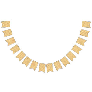 Een gele en witte achtergrond met een ingewikkelde vlaggetjes