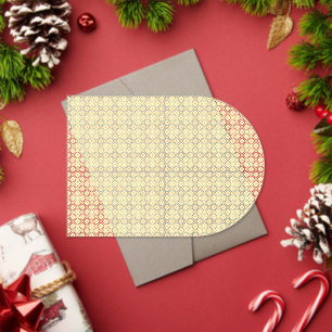 Een gele en witte achtergrond met kleine cirkels acryl uitnodigingen