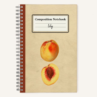 Een gele perzik en een half gepersonaliseerde comp notitieboek