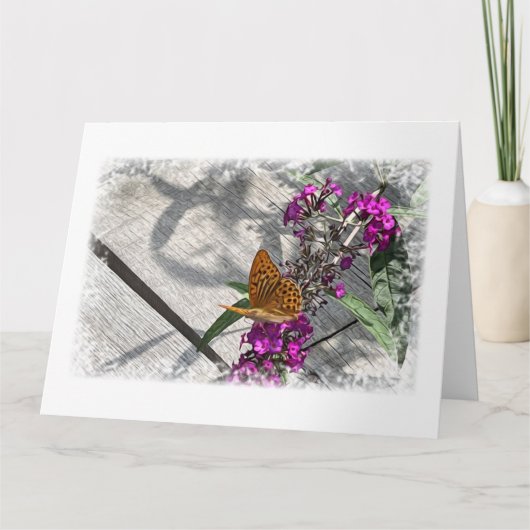 Een gele vlinder kaart (Voorkant)