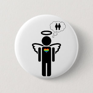 Een gelicon, een meisje droomt. ronde button 5,7 cm