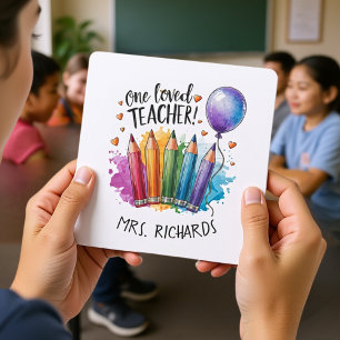 Een geliefde leraar kleurrijke pennen gepersonalis