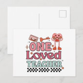 Een geliefde leraar Retro Valentijnsdag Briefkaart (Voorkant / Achterkant)