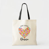 Eén geliefde Nonna Heart Canvas tas (Voorkant)