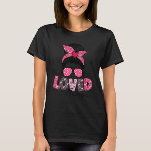 Een geliefde zuster Messy Bun Valentijnsdag Women T-shirt