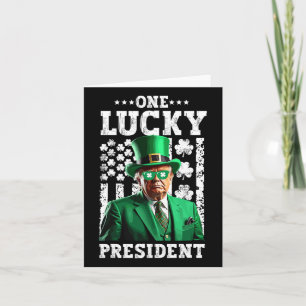 Eén gelukige president Grappige Trump St. Patty's Kaart