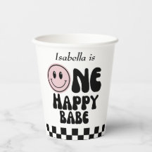 Eén gelukkig babymeisje eerste verjaardag 