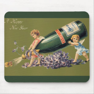 Een Gelukkig Nieuwjaar, Angels met Champagne Muismat