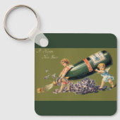 Een Gelukkig Nieuwjaar,  Angels met Champagne Sleutelhanger (Voorkant)