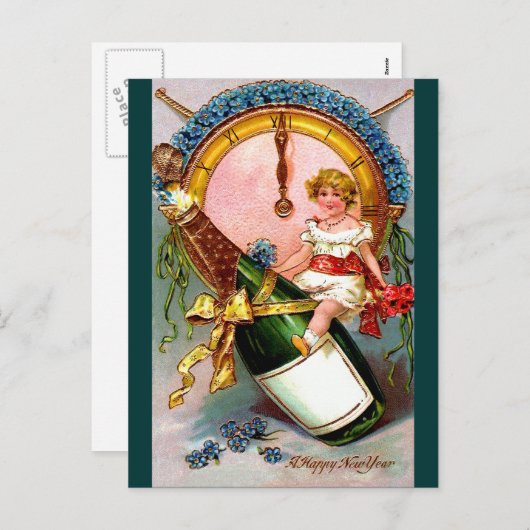 Een gelukkig nieuwjaar feestdagenkaart (Voorkant / Achterkant)