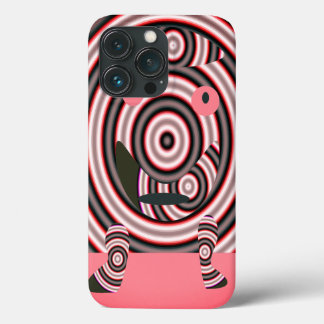 Een gelukkig vormcirkelroze iPhone 13 pro hoesje