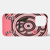 Een gelukkig vormcirkelroze Case-Mate iPhone case (Achterkant (horizontaal))