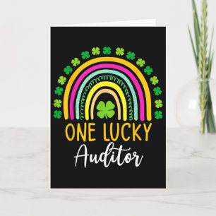 Eén gelukkige auditor St. Patrick Day Shamrocks Kaart