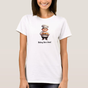 Een gelukkige banketbakker poseren voor de camera t-shirt