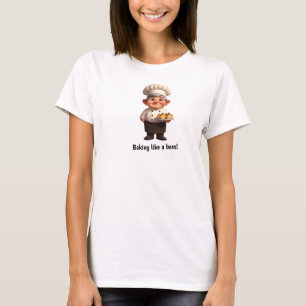 Een gelukkige banketbakker poseren voor de camera t-shirt