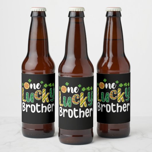 Een gelukkige broer bijpassende familie St Patrick Bier Etiket (Flessen)
