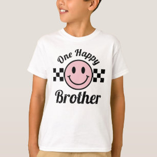 Een Gelukkige Broer Roze Glimlach 1e Verjaardag Ma T-shirt