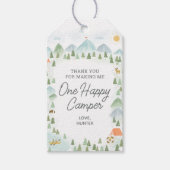 Een Gelukkige Camper 1e Verjaardag Favor Tag Cadeaulabel (Voorkant)