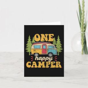 Een gelukkige Camper 1e Verjaardagsfeest Retro Moe Kaart