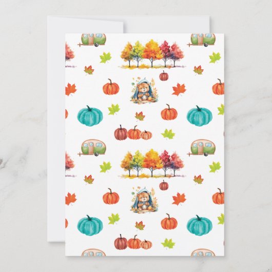 Een gelukkige Camper Autumn Adventure Verjaardag Kaart (Achterkant)