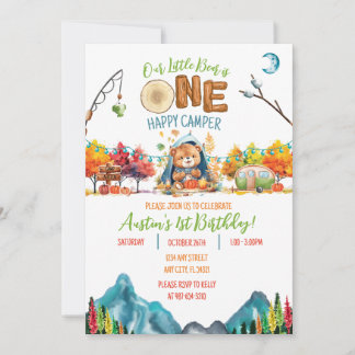 Een gelukkige Camper Autumn Adventure Verjaardag Kaart