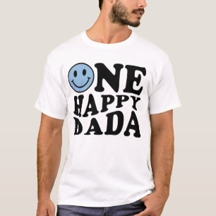Een gelukkige dada   Blauw passend één familieverj T-shirt