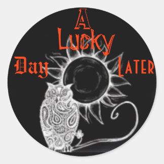 Een gelukkige dag later ronde sticker