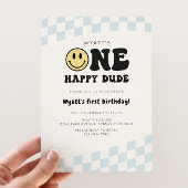 Een gelukkige Dude Smiley Checker 1e verjaardag Kaart