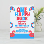 Een gelukkige Dude Tropische Zomer 1e Verjaardag Kaart (Staand voorkant)