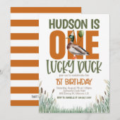 EEN gelukkige eend eerste verjaardag Kaart (Voorkant / Achterkant)