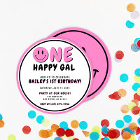 Een Gelukkige Gal 1e Verjaardag Smiley Gezicht