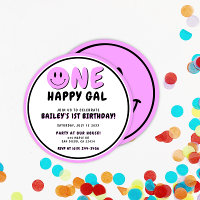 Een Gelukkige Gal 1e Verjaardag Smiley Gezicht