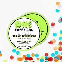Een Gelukkige Gal 1e Verjaardag Smiley Gezicht