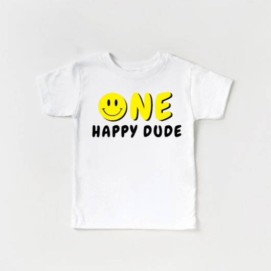 Een Gelukkige Gast 1e Verjaardag Gele Glimlach