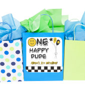 Een Gelukkige Gele Glimlach Eerste 1e Jongen Verja Vierkante Sticker