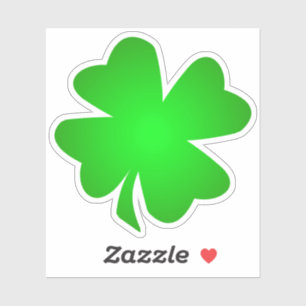 Een gelukkige groene Ierse Shamrock, 4 blad klaver Sticker